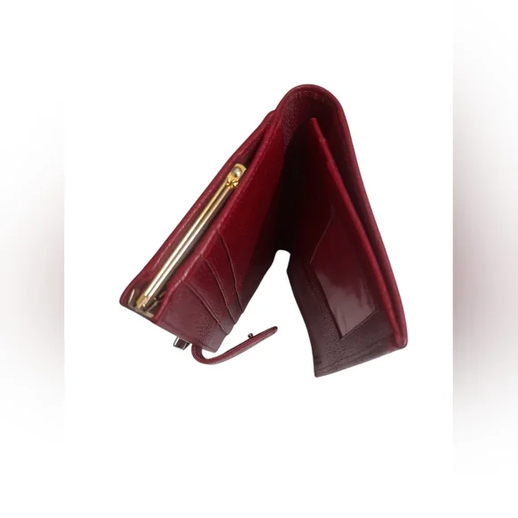 Longchamp Vintage Red Leather Kisslock Wallet - Picture 4 of 15